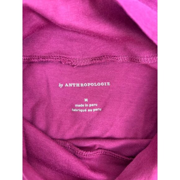 By‎ Anthropologie women's medium mulberry mock neck long sleeve top casual - Picture 7 of 9